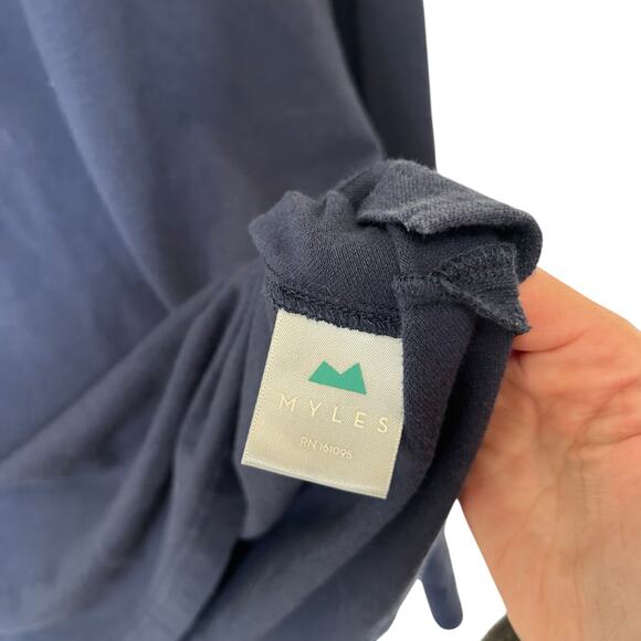 Myles Make Moves Blue Long Sleeve Polo Shirt Sz L - Picture 4 of 6